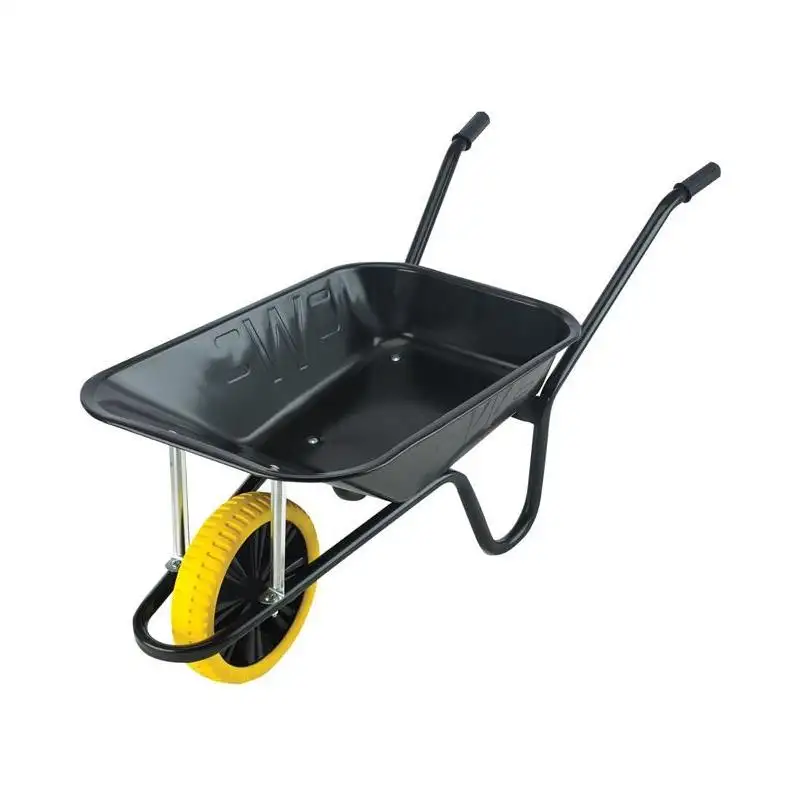 Walsall 85L Contractor Black Heavy-Duty Builder's Wheelbarrow - Puncture Proof
