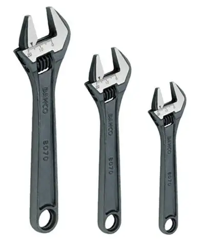 Bahco 3 Piece Black Phosphate Alloy Steel Adjustable Wrench Set