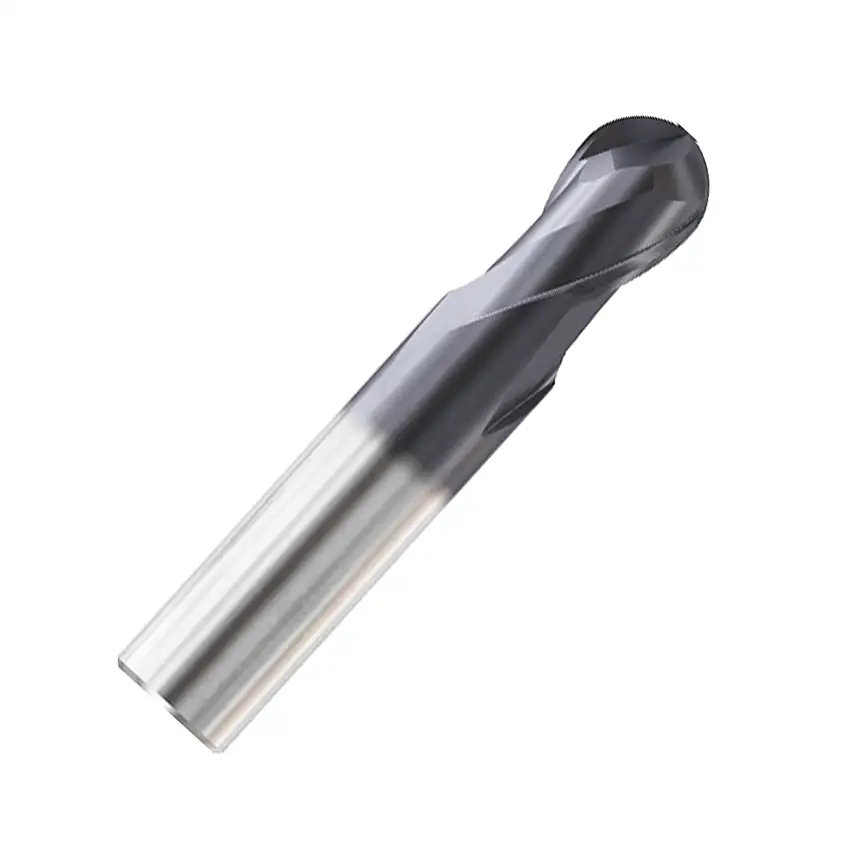 12mm 2 Flute Ball Nose EV Mills Milling Cutter, Y-Coated Ultra Fine Carbide End Mill, Plain Shank - GMK57 Series (YG-1)