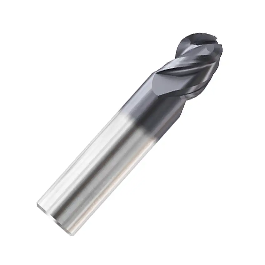 12mm 3 Flute Ball Nose EV Mills Milling Cutter, Y-Coated Ultra Fine Carbide End Mill, Plain Shank - GMK62 Series (YG-1)