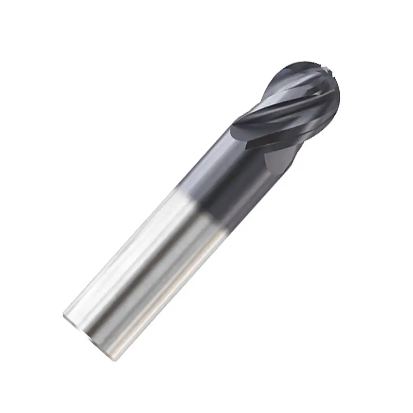10mm 4 Flute Ball Nose EV Mills Milling Cutter, Y-Coated Ultra Fine Carbide End Mill, Plain Shank - GMK65 Series (YG-1)