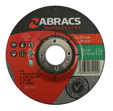 Abracs Phoenix II Stone Grinding Disc 125mm x 6mm x 22mm