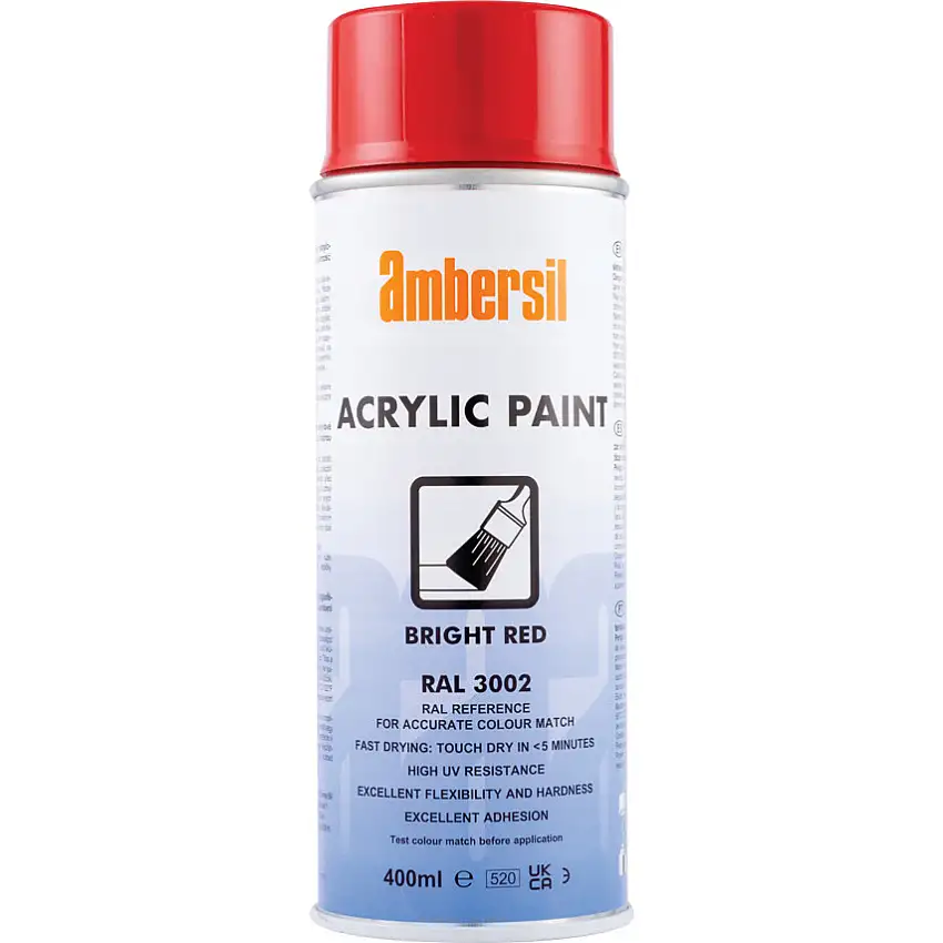 ambersil Acrylic Aerosol Spray Paint, Carmine Red- 400ml