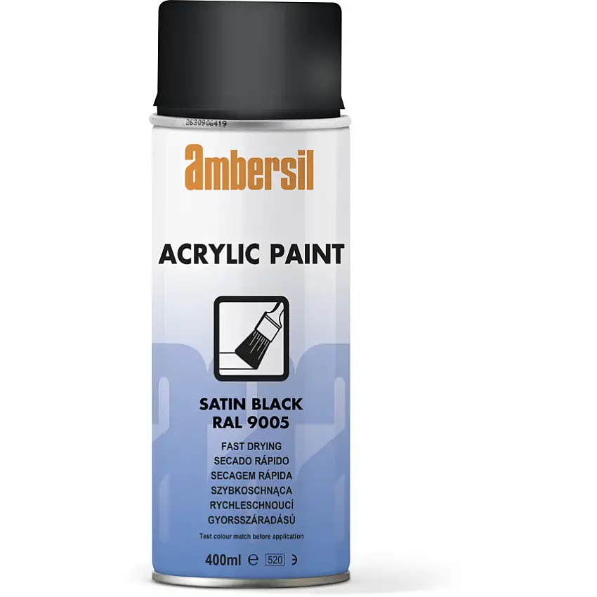 ambersil RAL9005 ACRYLIC PAINT SATIN BLACK 400ML