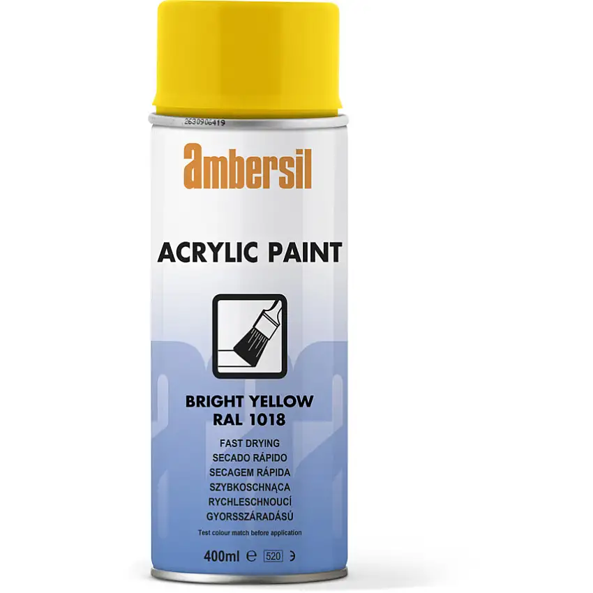 ambersil RAL1018 ACRYLIC PAINT BRIGHT YELLOW 400ML