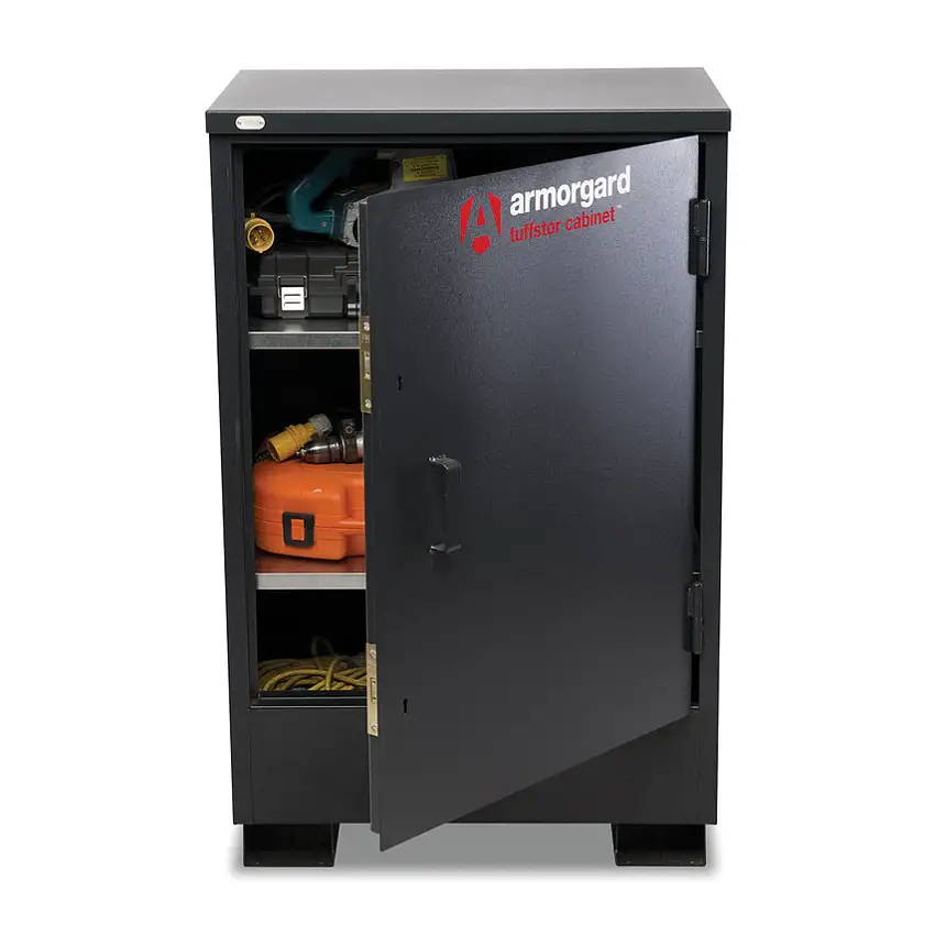 Armorgard TuffStor Storage Cabinet, Single Door, Grey, 1250 x 800 x 585mm