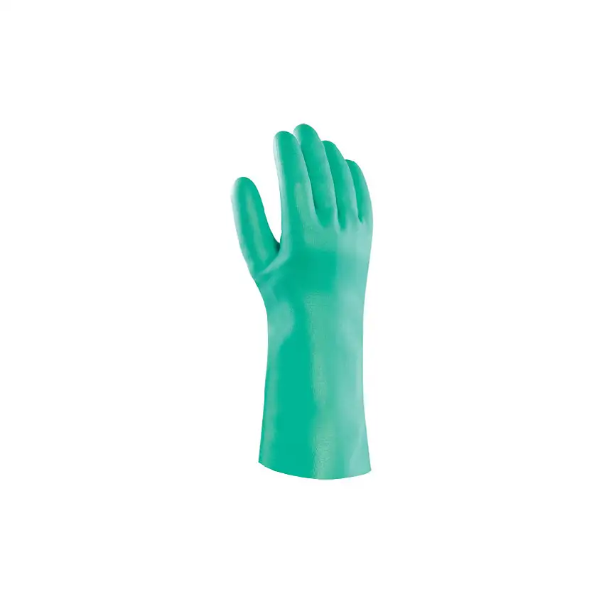 Ansell 37-655 Solvex, Chemical Resistant Gauntlet, Green, Nitrile, Size 9, EN 374-1:2016 Type A