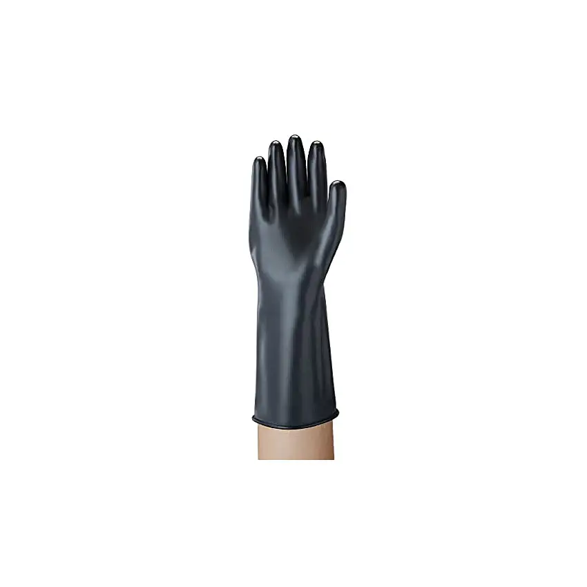 Ansell 38-628 Alphatec, Chemical Resistant Gloves, Black, Butyl Polymer, Size 9, EN 374-1:2016 Type A