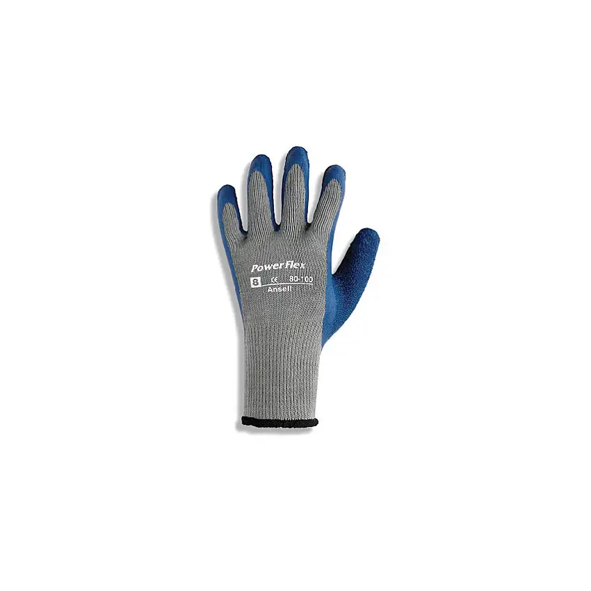 Ansell ActivArmr® 80-100, Cut Resistant Gloves, Blue/Grey, Latex/Rubber, Palm/Fingertips Coated, Cut B, Size 8
