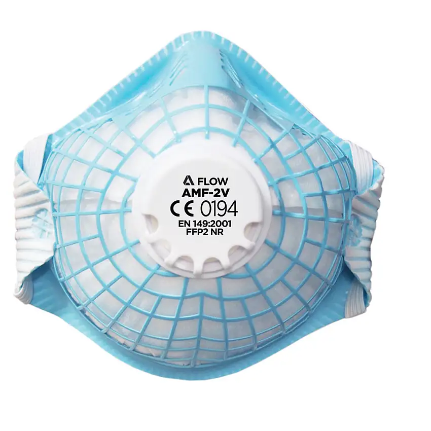 Alpha Solway Alpha Flow, Disposable Mask, Valved, White/Blue, FFP2 (Pk-10)