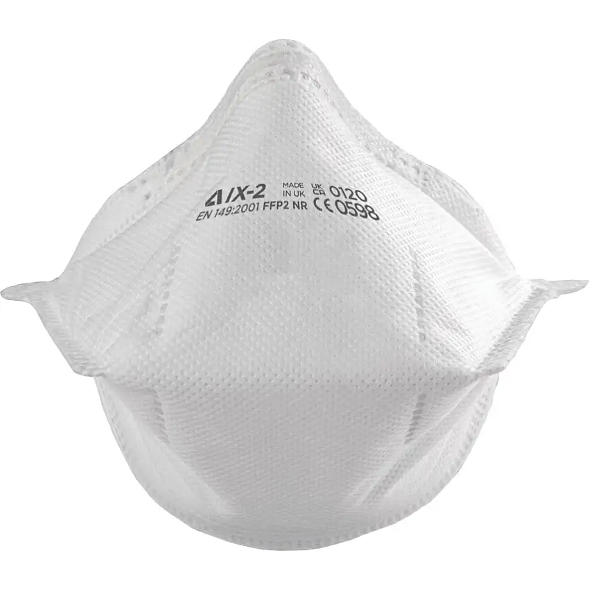 Alpha Solway IX Series Disposable Mask, Unvalved, White, FFP2, Filters Particulates/Dust/Mists/Fumes, Pack of 20
