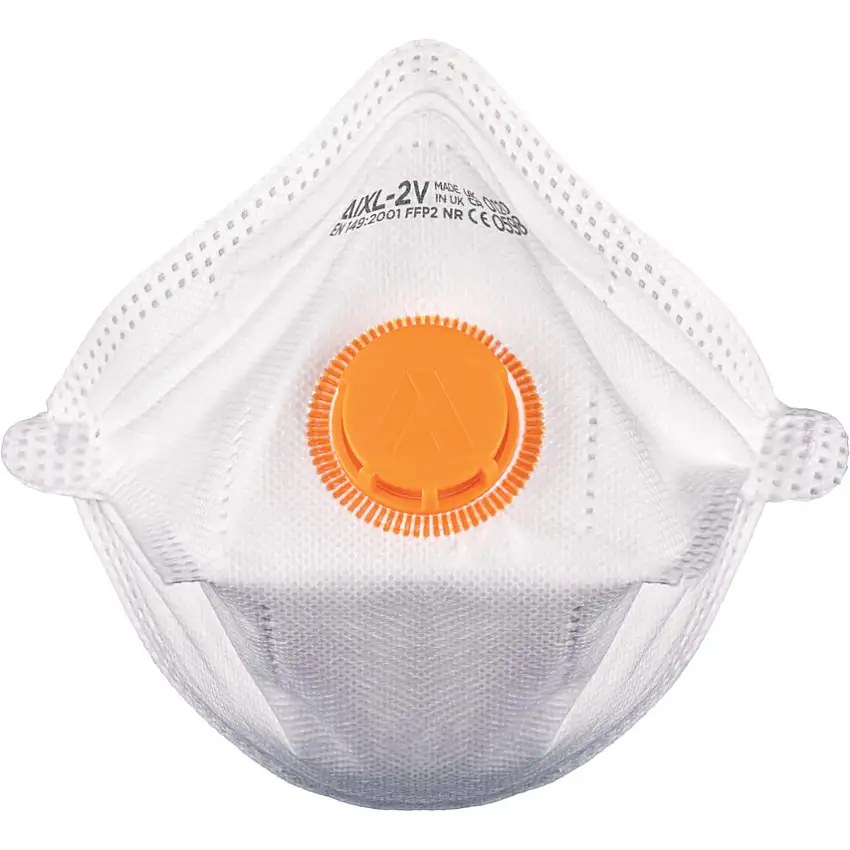 Alpha Solway IX Series Disposable Mask, Valved, White/Orange, FFP2, Filters Dust/Particulates, Pack of 15