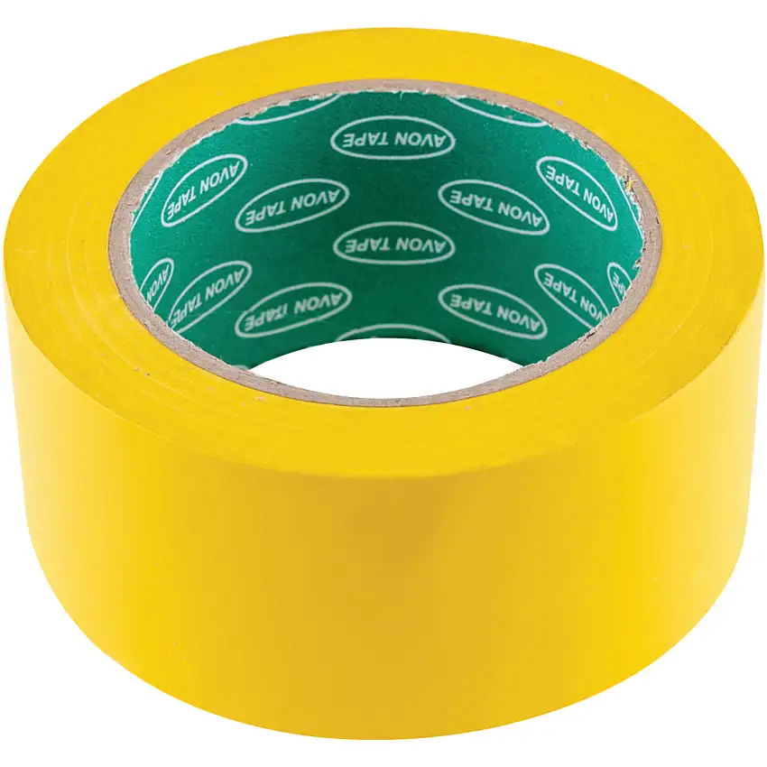 Avon Adhesive, Hazard Tape, PVC, Yellow, 50mm x 33m