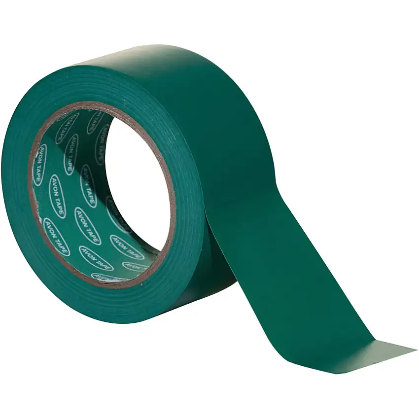 Avon Adhesive, Hazard Tape, PVC, Green, 50mm x 33m
