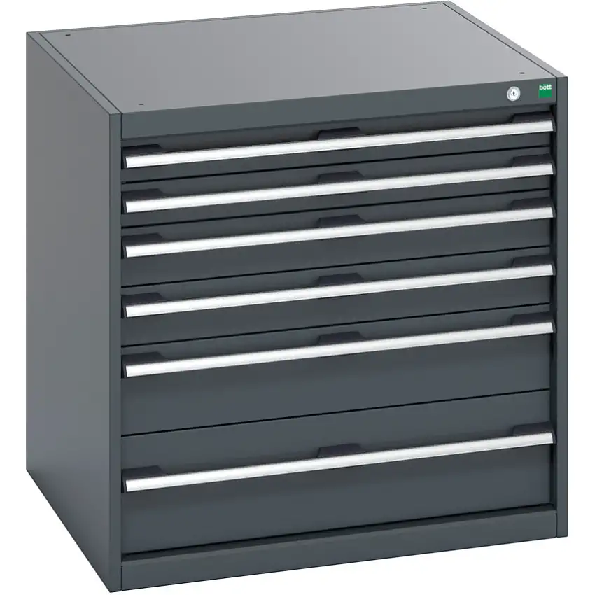 bott CUBIO CABINET 6 DRAWERS HD WxDxH:800x750x800mm ALL DARK GREY