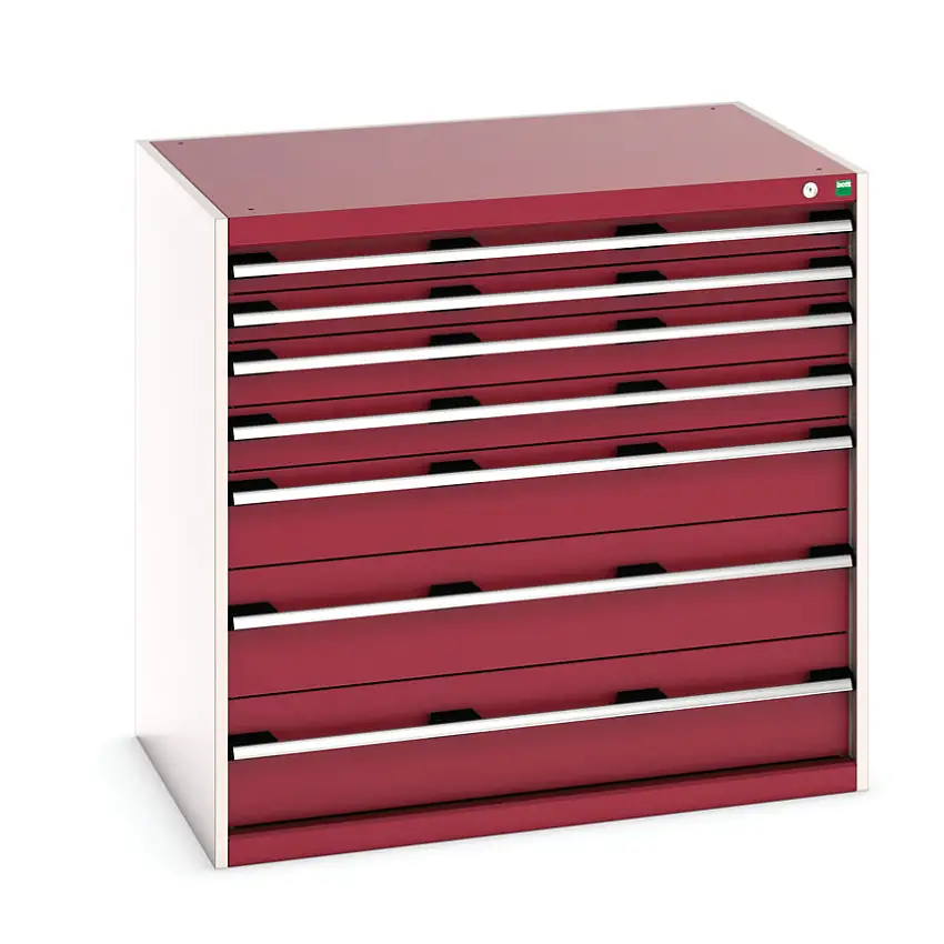 bott CUBIO CABINET 7 DRAWERS HD WxDxH:1050x750x1000mm RED