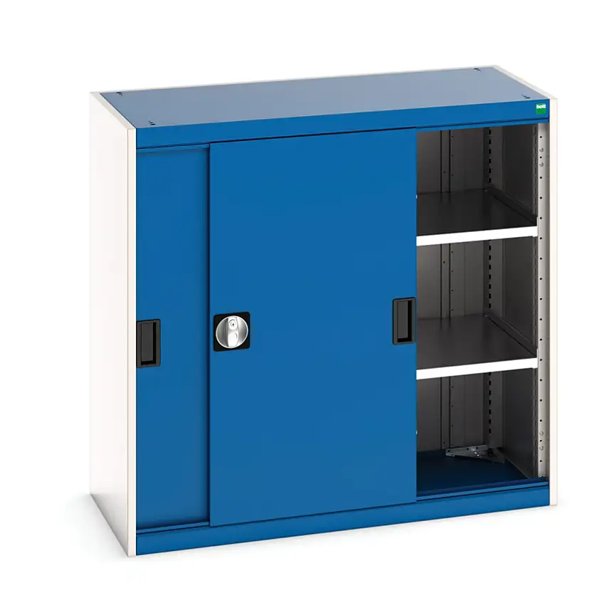 bott Cubio Storage Cabinet, Single Sliding Door, Blue, 1000 x 1050 x 525mm