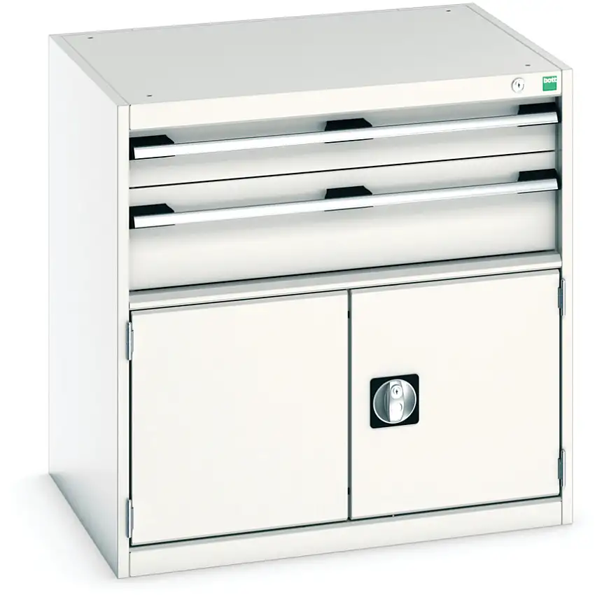 bott Cubio Drawer Cabinet, 2 Drawers, Light Grey, 800 x 800 x 650mm