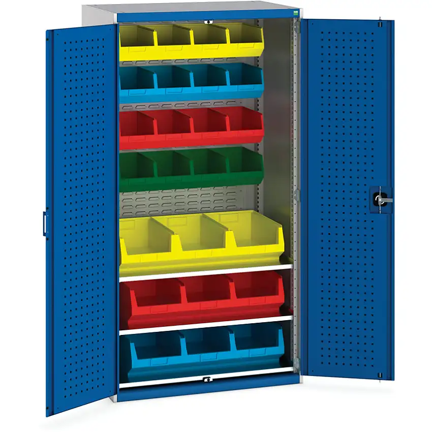 bott CUBIO SMF-10620-1.18 HEAVY DUTY 25 PC BIN CUPBOARD-LIGHT GREY/BLUE