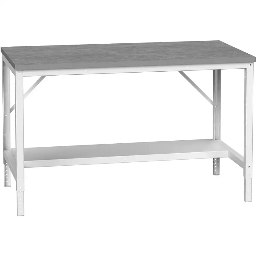 bott VERSO 1500X800MM BENCH WITH HALF DEPTH BASE SHELF & LINO TOP