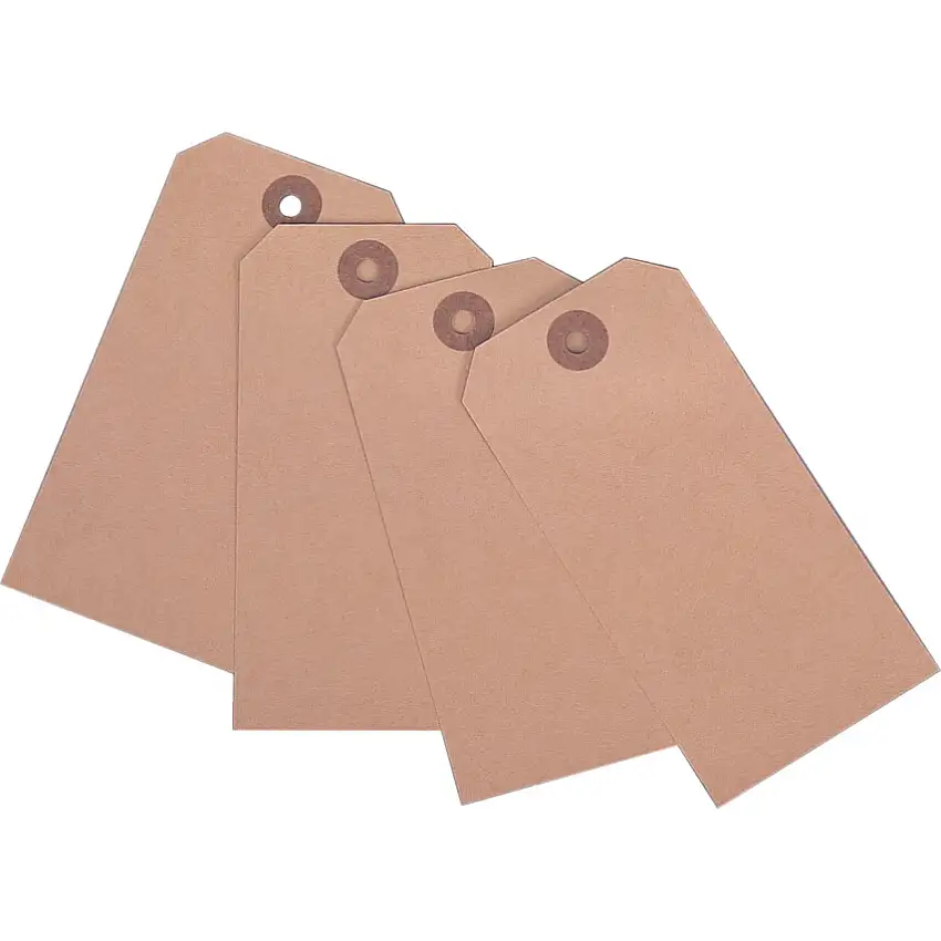 (Unbranded) Buff Tag Strungs - 146x73mm - (Pack of 1000)
