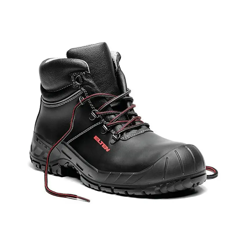 (Unbranded) Renzo Unisex Metal Safety Boots, Size 8, Black, Leather Upper, Steel Toe Cap, S3, EN ISO 20345:2011