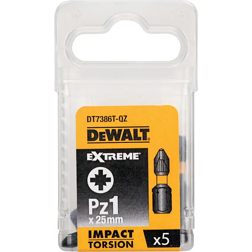 DeWalt DT7386T-QZ, Screwdriver Bit Set, PZ Torsion, 1/4", Hex Shank, 5 Piece