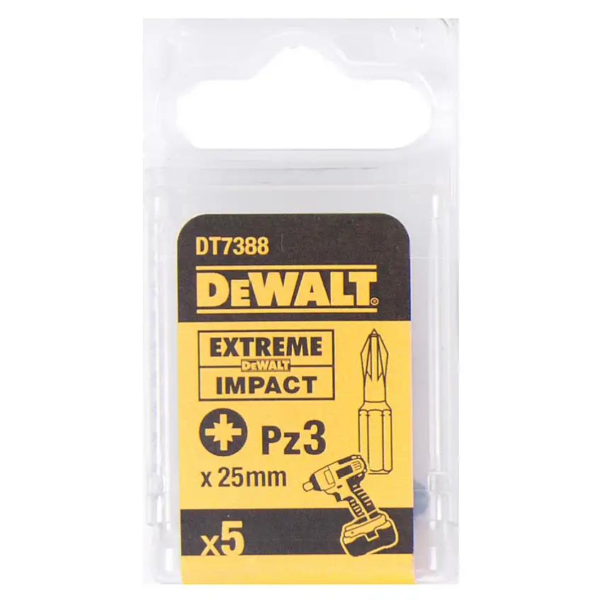 DeWalt 5 Piece Pozidrive Screwdriver Bit Set