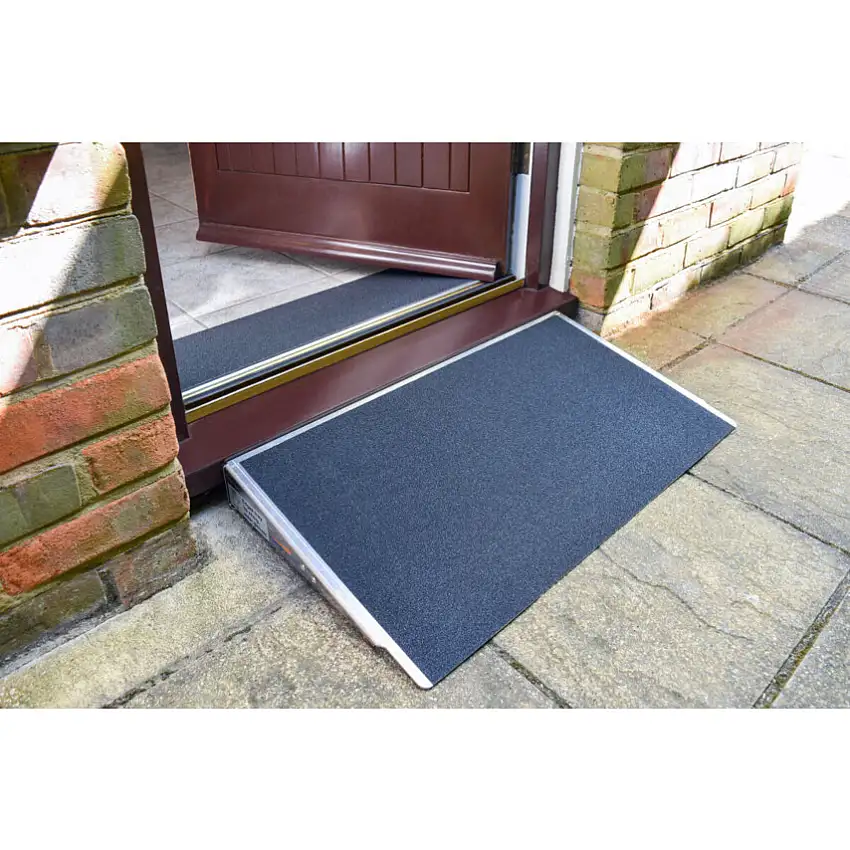 Enable Access Aluminium Threshold Ramp with grip surface, 27cm, 350kg