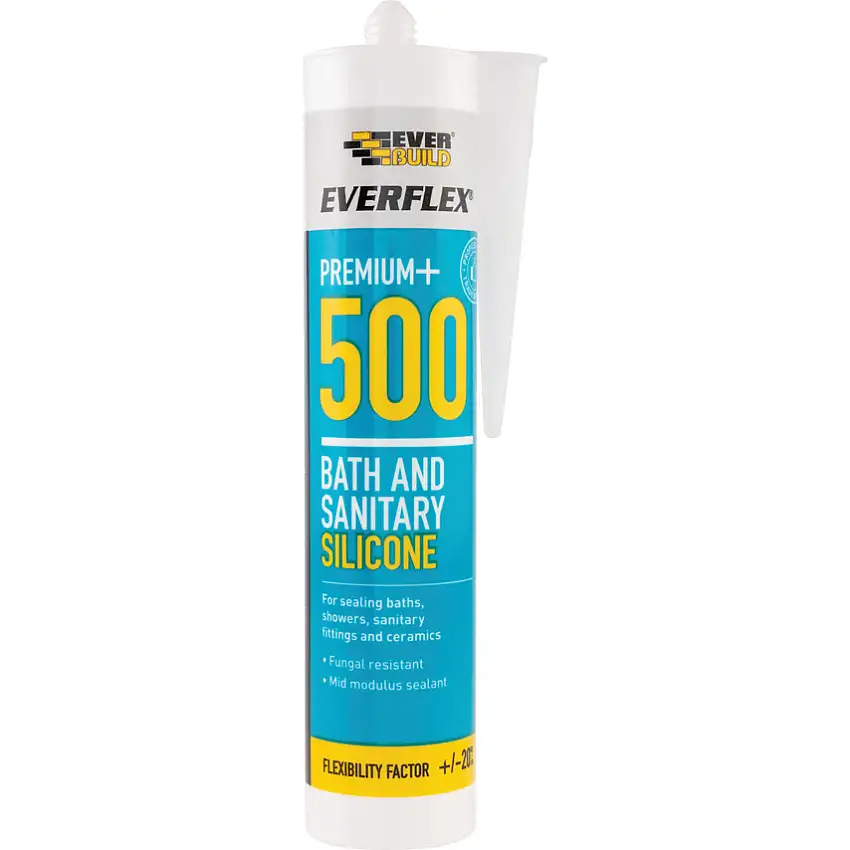Everbuild 500, Hygienic Sealant, Cartridge, 310ml, Clear