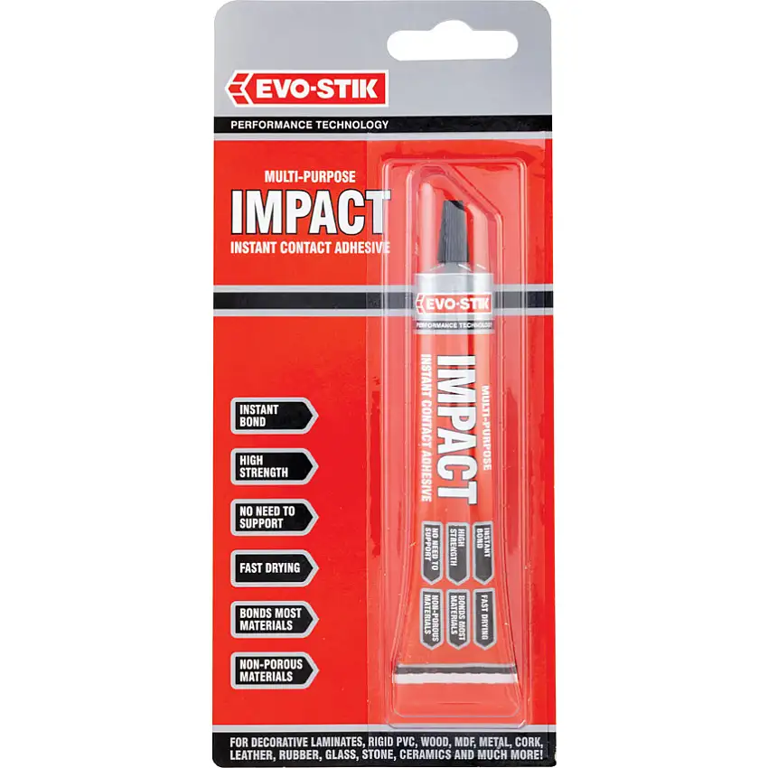 Evo-stik Impact, Contact Adhesive, 30g, Tin, Long Bonding Time (over 12 Hours)