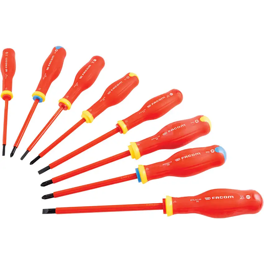 Facom Protwist, Phillips/Pozi/Slotted, Electricians Screwdriver Set, Set of 8