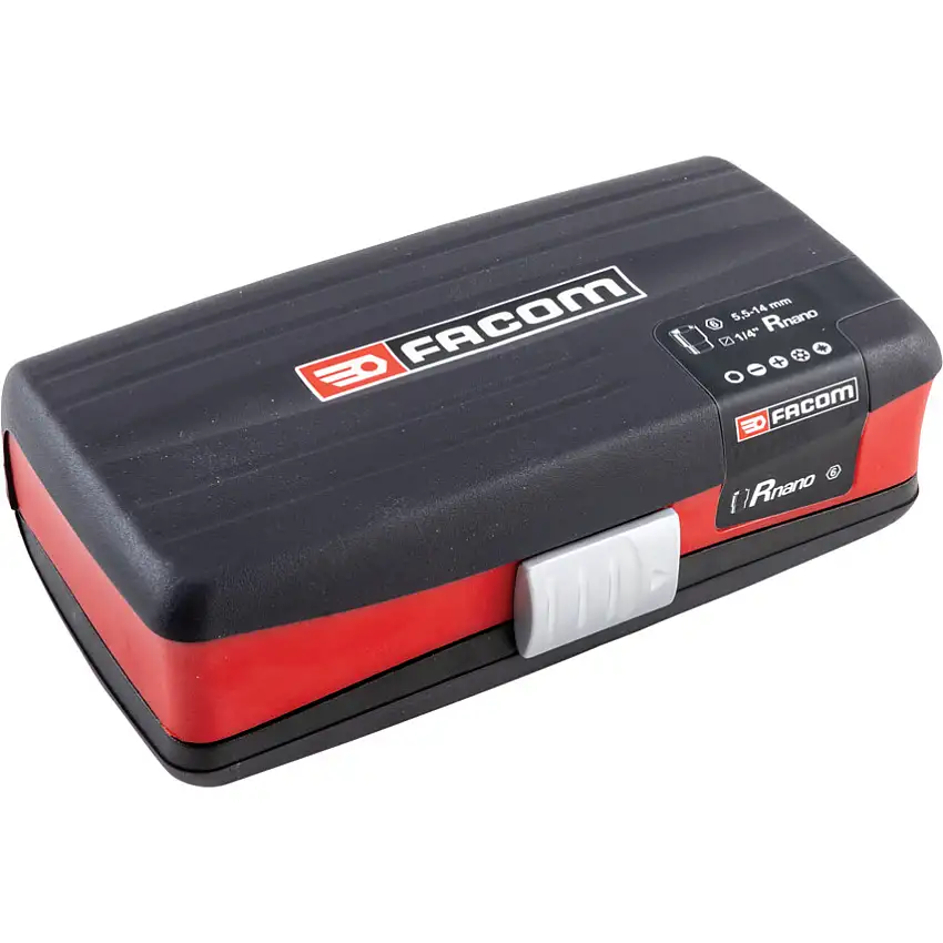 Facom 1/4in. Drive, Socket Set, Metric, 5.5mm - 14mm, Set of 45, Chromed Finish