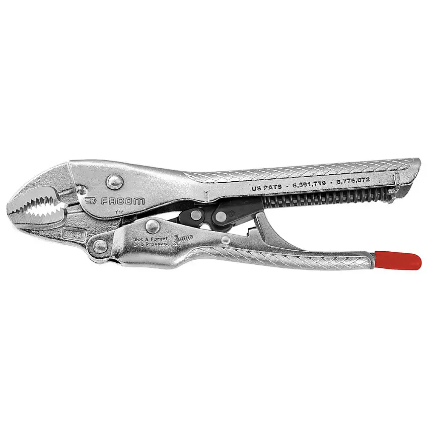 Facom 150mm Chrome Molybdenum Steel Multi Purpose Angle Nose Lock Grip Pliers