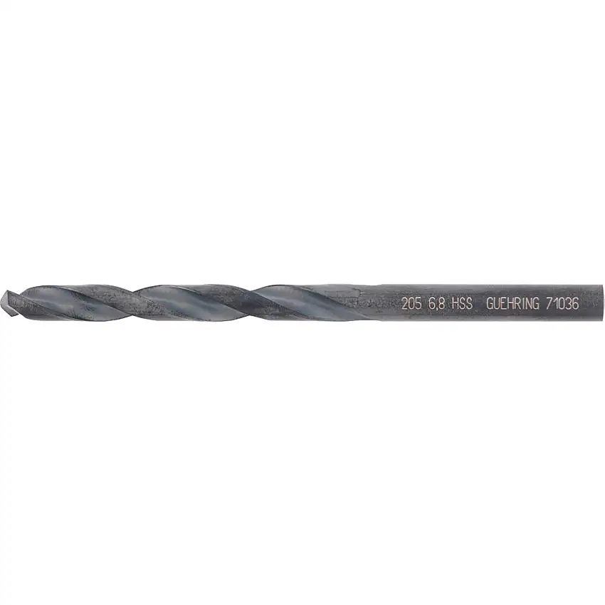 Guhring 205, Jobber Drill, 6.8mm, Low Helix, High Speed Steel, Steam Oxide