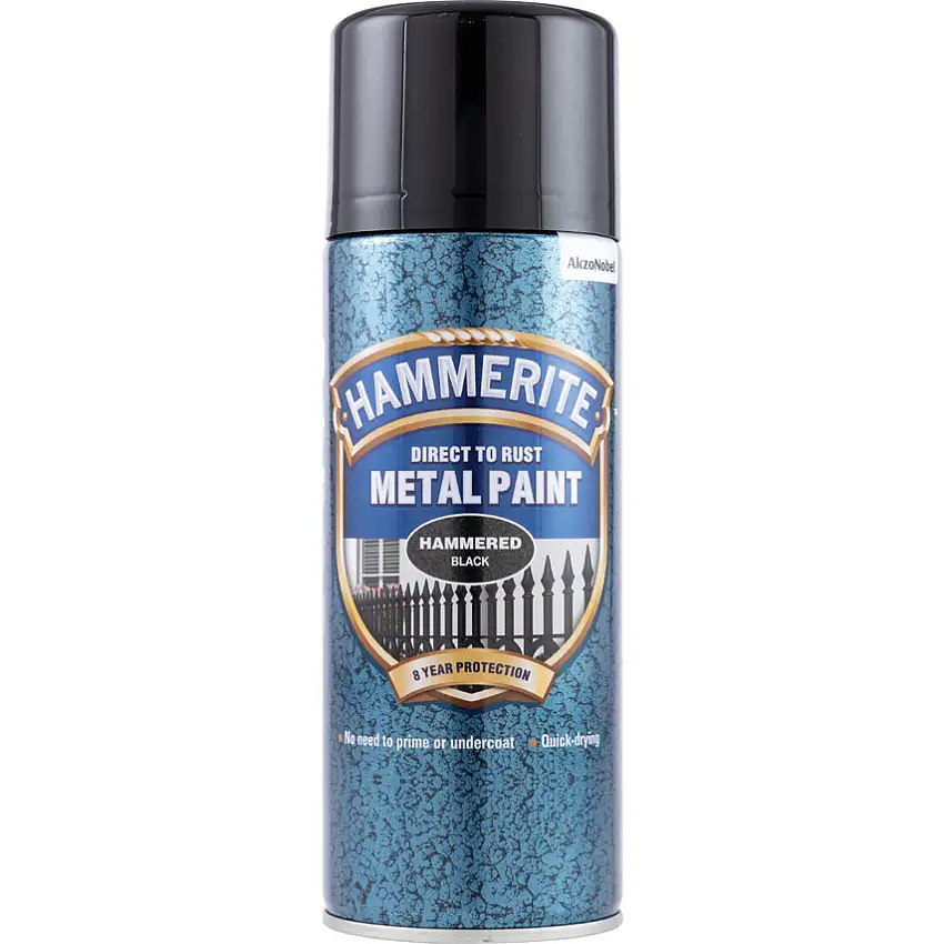 Hammerite Direct to Rust Hammered Black Aerosol Metal Paint - 400ml