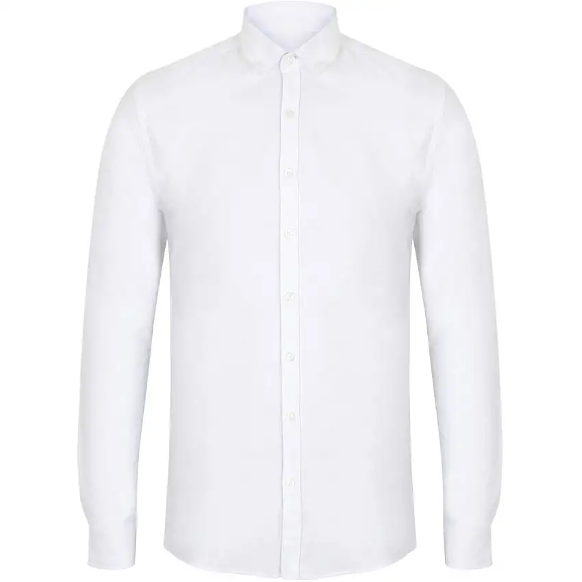 (Unbranded) MENS OXFORD SHIRT SLIM FIT LSHB512 WHITE (S)