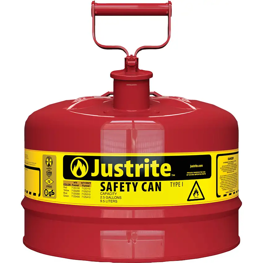 Justrite SAFETY CAN SWINGING HANDLE TYPE 19.5L RED