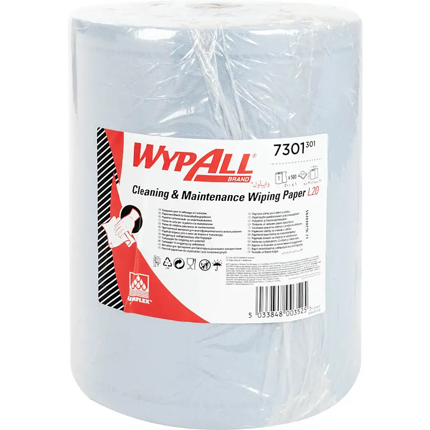 Wypall L20 Cleaning and Maintenance, Blue, Large, Centrefeed Wiper Roll, 2 Ply, 1 Roll