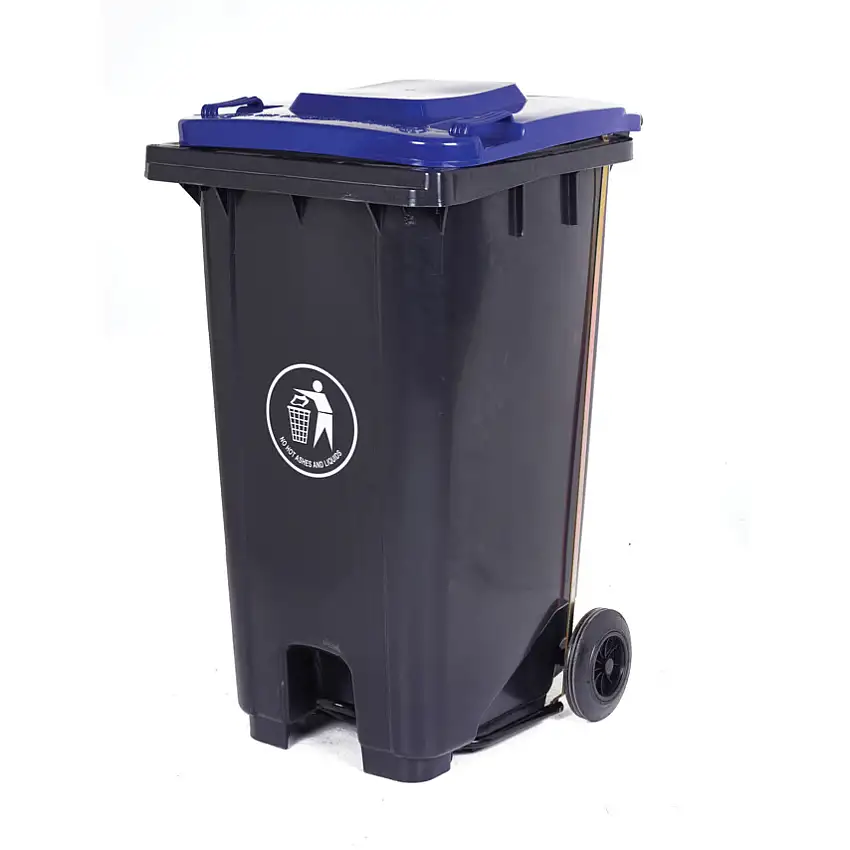 GPC BLUE PEDAL WHEELED BIN - 240L(WITH COLOURED LID)