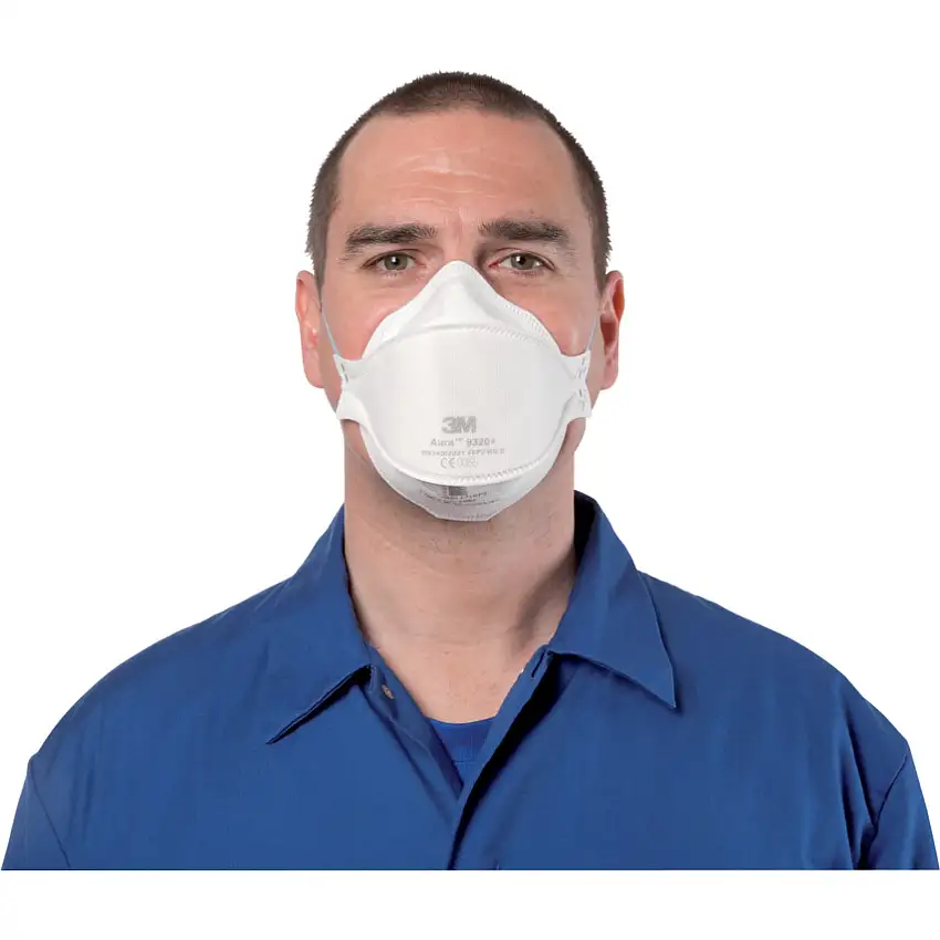 3M Aura 9320+ Disposable Mask, Unvalved, White/Blue, FFP2, Filters Dust/Mist, Pack of 20