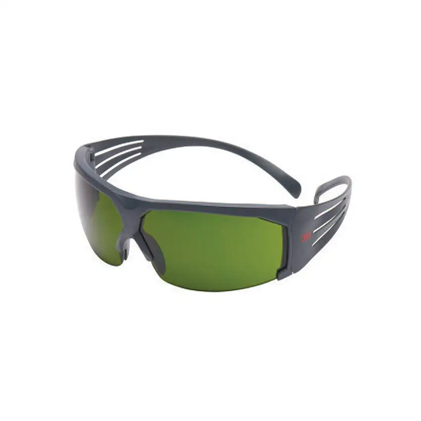 3M SecureFit™ 600 Safety Glasses, Green Lens, Half-Frame, Grey Frame, Anti-Fog/Anti-Scratch/UV-resistant