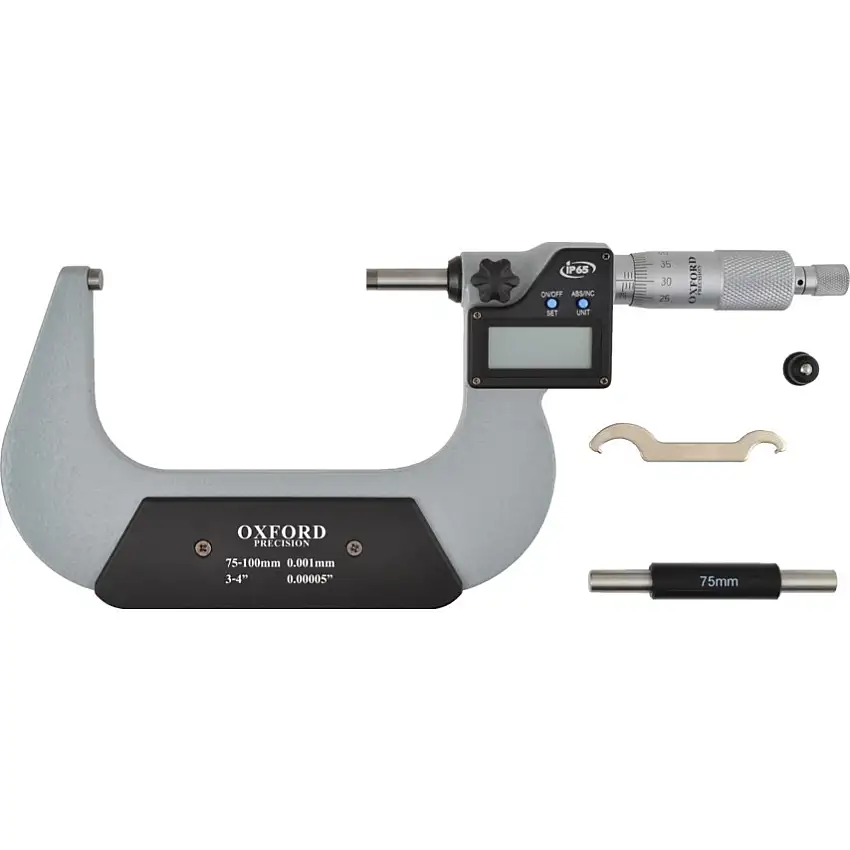 Oxford 75-100mm/3-4" IP65 DIGITAL EXTERNAL MICROMETER