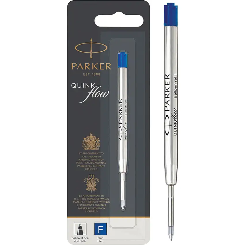 Parker Quink Flow Series, Ballpoint Refill Pen, Blue, Fine Tip Size, Pack of 1