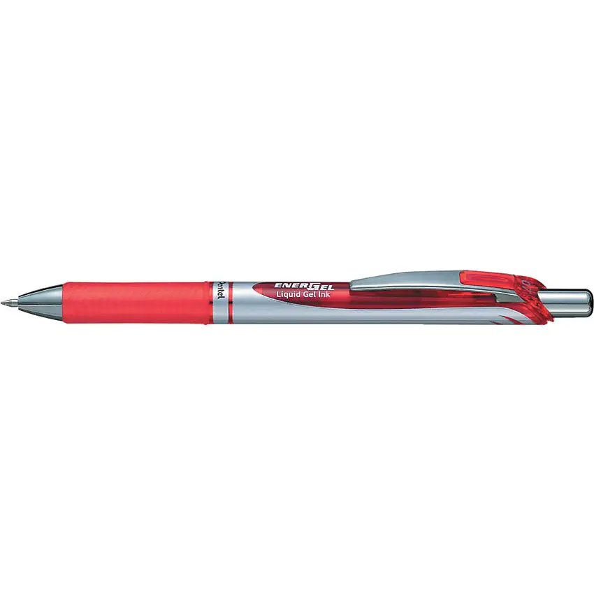 Pentel EnerGel XM BL77 Series, Rollerball Pen, Red, Fine Tip Size, 0.35mm Line Width, Pack of 12