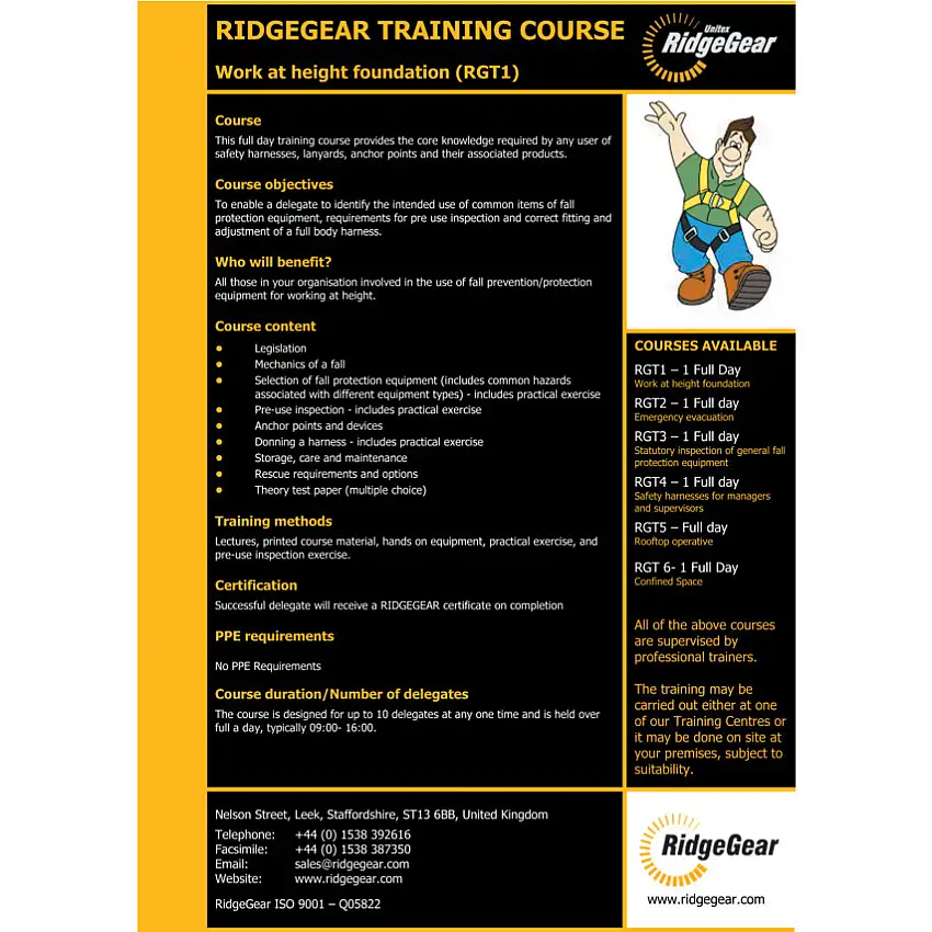 (Unbranded) RGT1 WORK AT HEIGHT FOUNDATION TRAINING