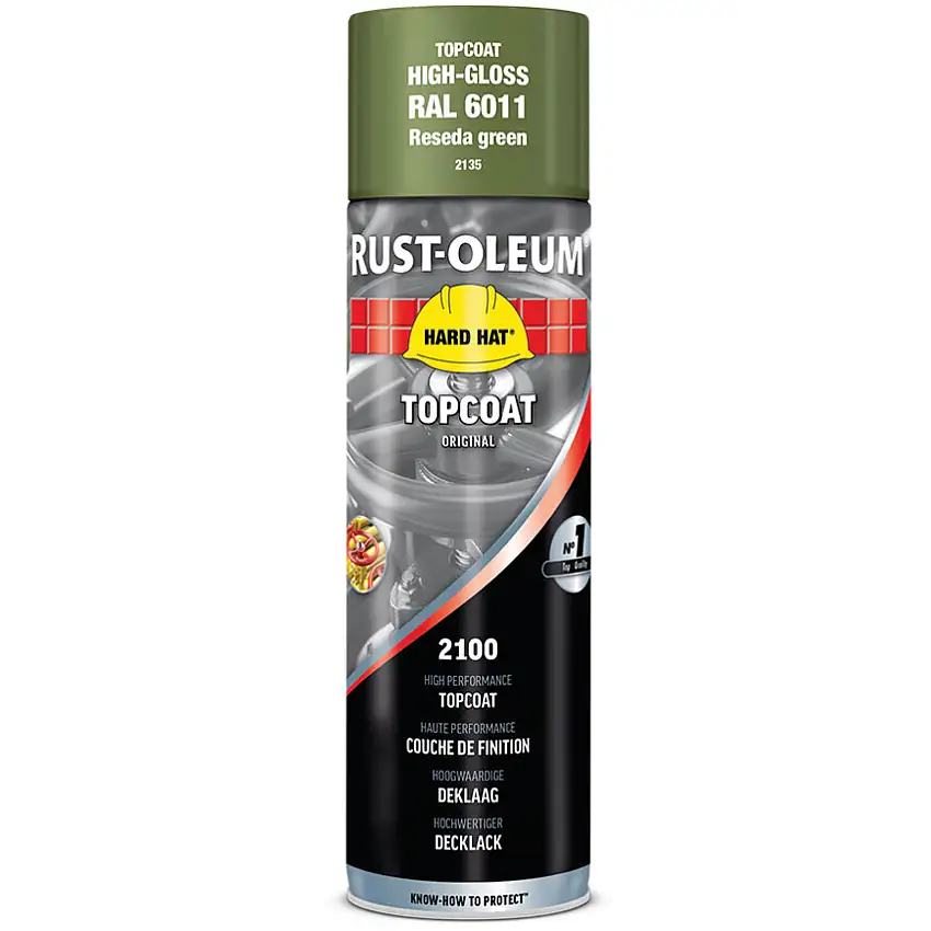 Rust-oleum 2135 Hard Hat® Reseda Green High Performance Topcoat Aerosol Paint - 500ml