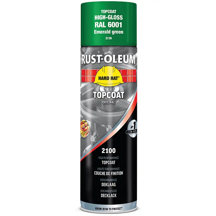 Rust-oleum 2136 Hard Hat® Emerald Green High Performance Topcoat Aerosol Paint - 500ml