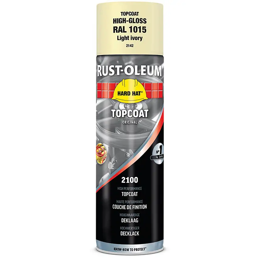Rust-oleum 2142 Hard Hat® Light Ivory High Performance Topcoat Aerosol Paint - 500ml
