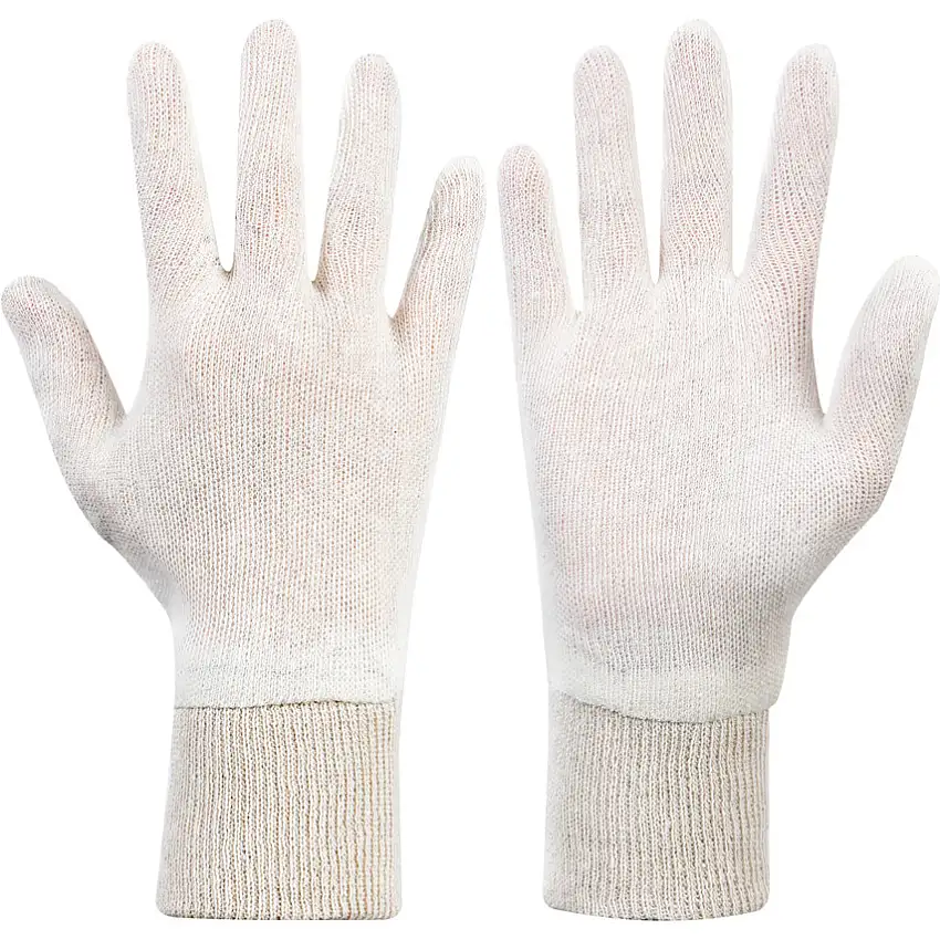 Sitesafe Uncoated Inspection Glove, Cotton Liner, White, Size 8